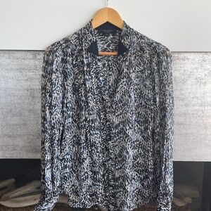 All Saints sheer ruffle blouse